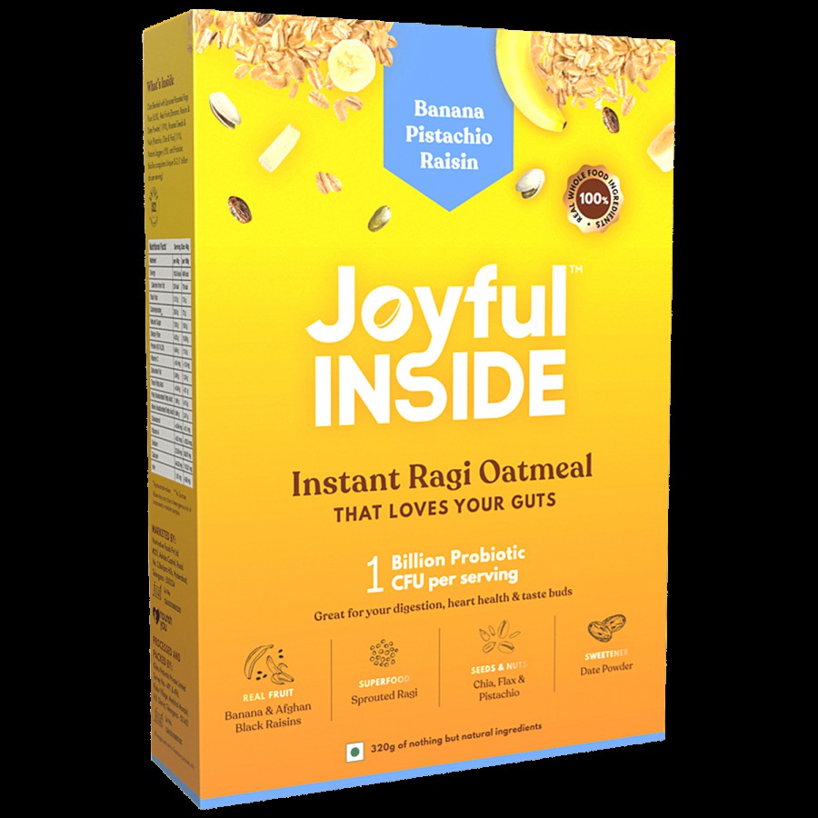 JOYFUL INSIDE Instant Ragi Oatmeal - Banana Pistachio Raisin