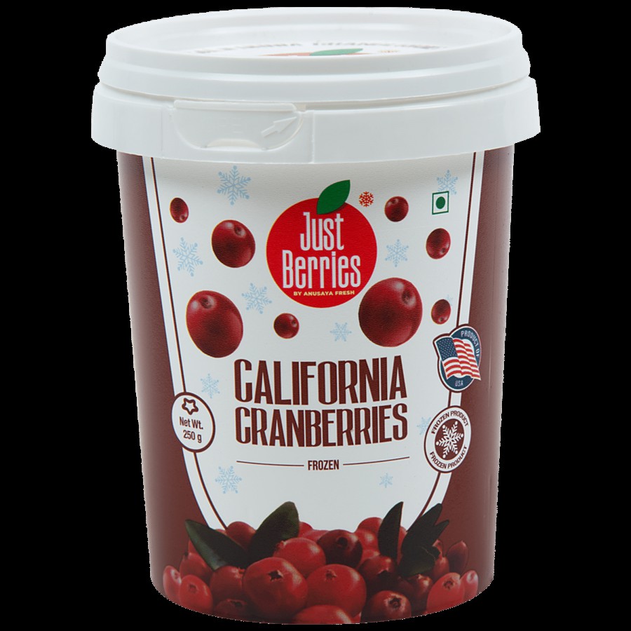 JUST BERRIES Frozen California Cranberries - Rich In Antioxidants & Minerals