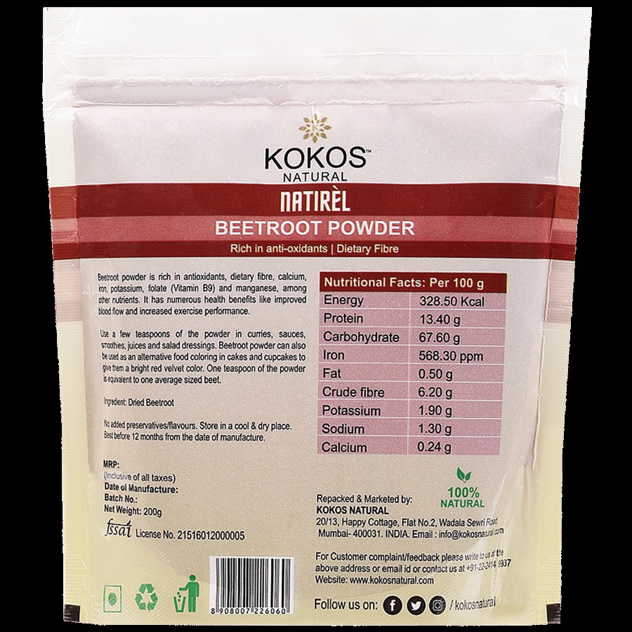 Kokos Natural Nateril Beetroot Powder