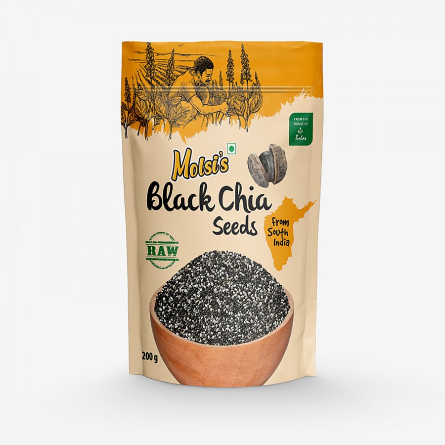 Molsi's Black Chia Seeds - Rich Omega-3 Fatty Acids & Calcium