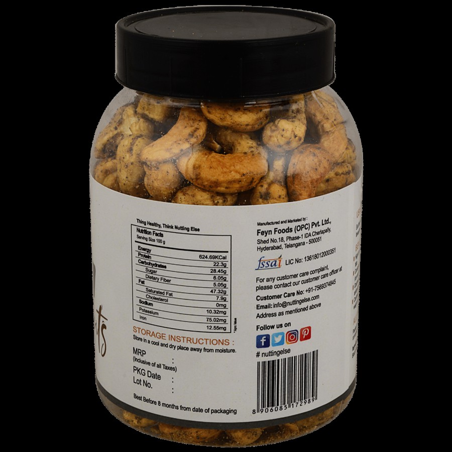 NUTTING ELSE Black Pepper Cashew Nuts - Rich In Protein & Essential Minerals