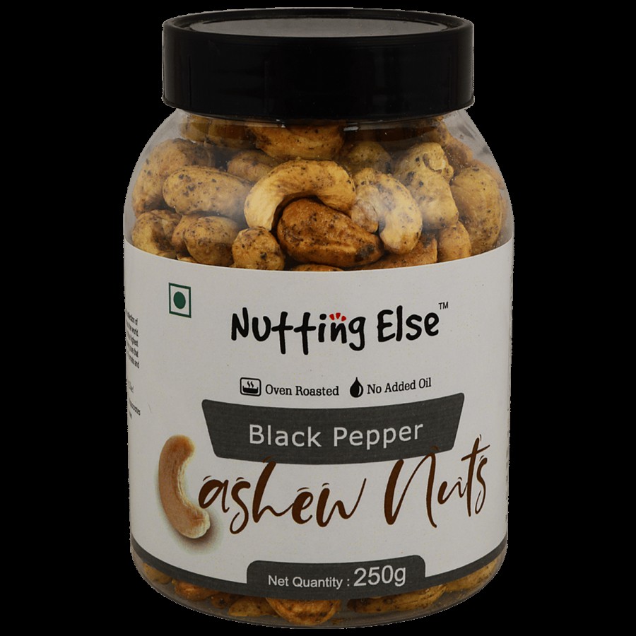 NUTTING ELSE Black Pepper Cashew Nuts - Rich In Protein & Essential Minerals