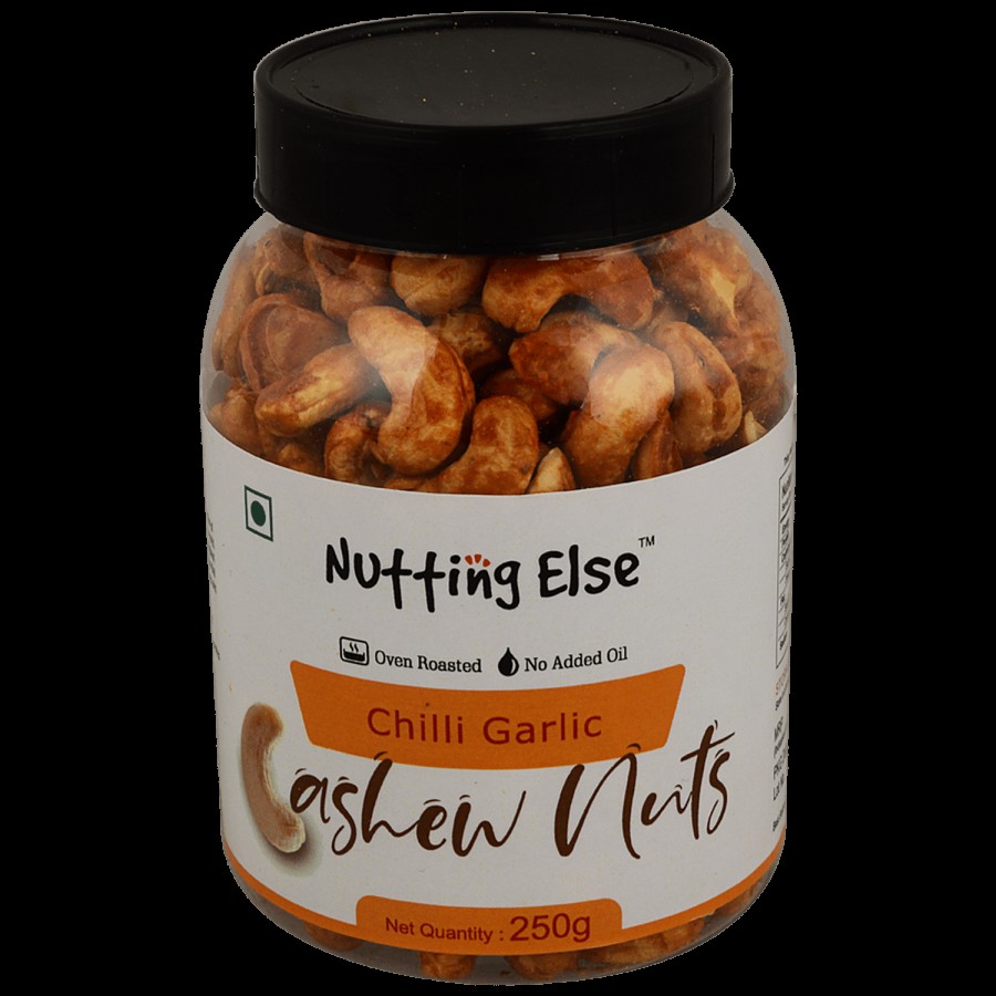 NUTTING ELSE Chilli Garlic Cashew Nuts - Rich In Protein & Essential Minerals