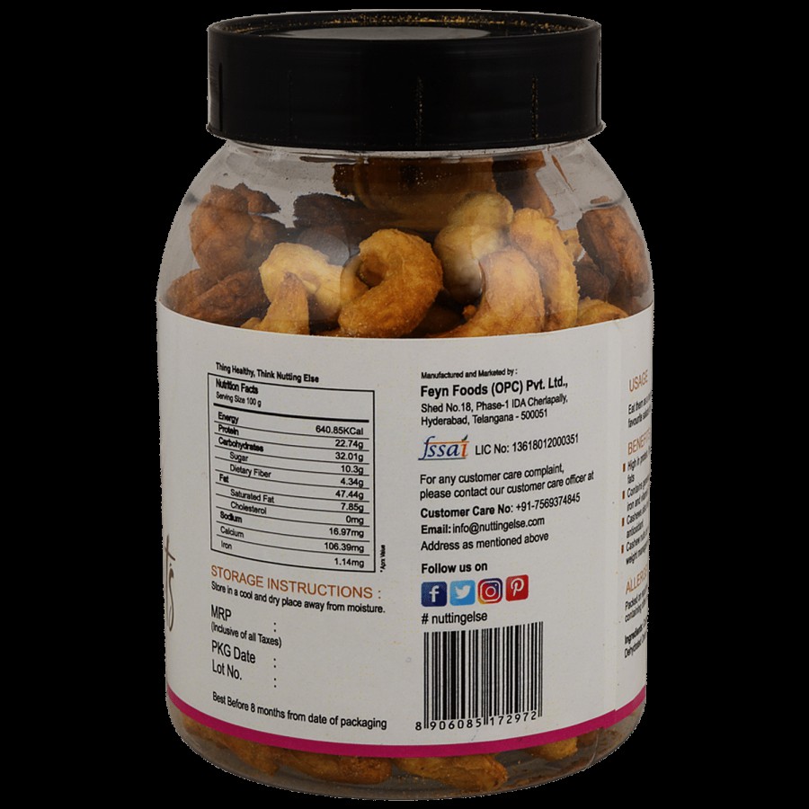 NUTTING ELSE Creamy Onion Cashew Nuts - Rich In Protein & Essential Minerals