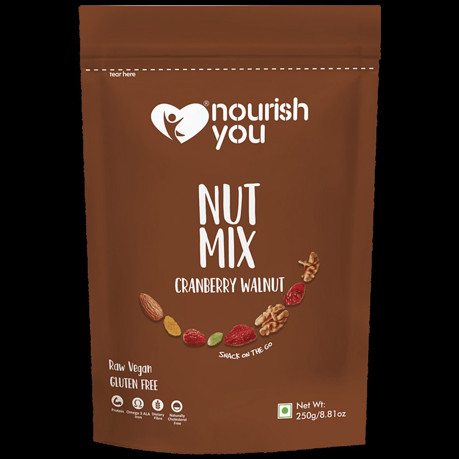 Nourish you Raw Cranberry Walnut Nut Mix - Gluten Free