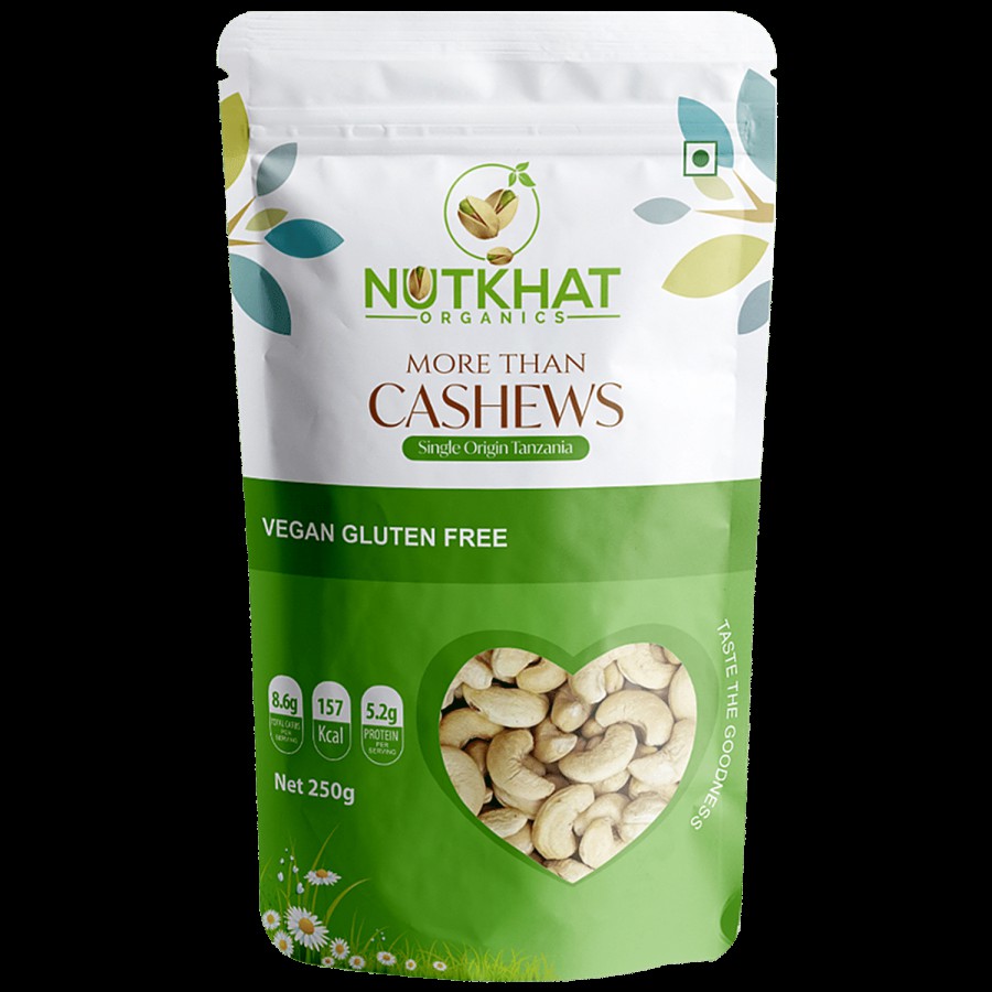 Nutkhat Organics Cashew Plain Unsalted W320 - Single Origin Tanzania