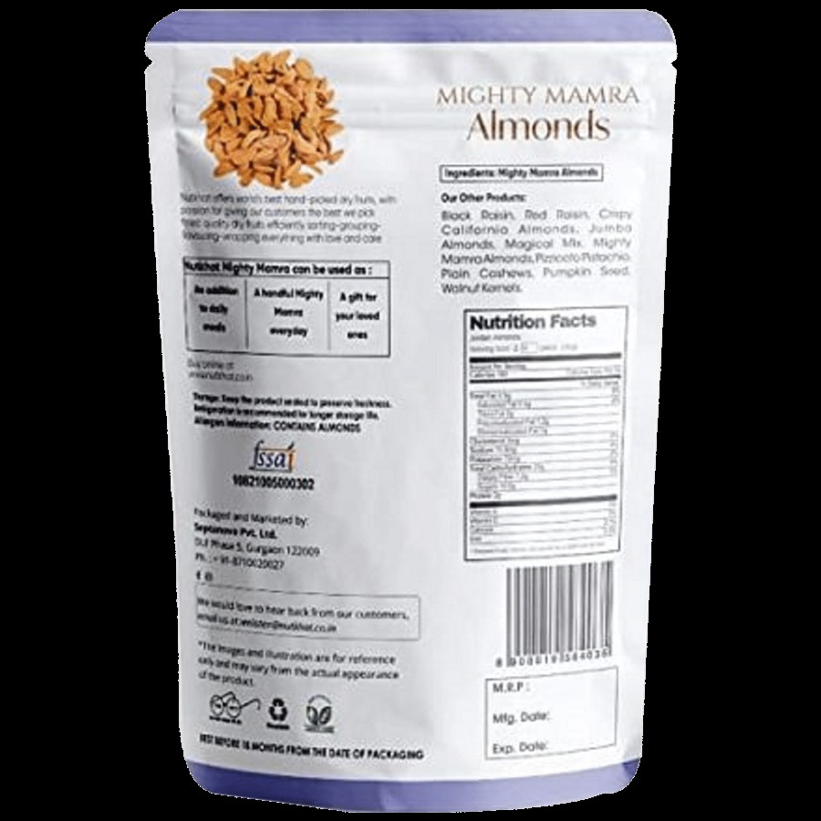 Nutkhat Organics Mamra Almonds - Naturally Salt & Cholesterol Free