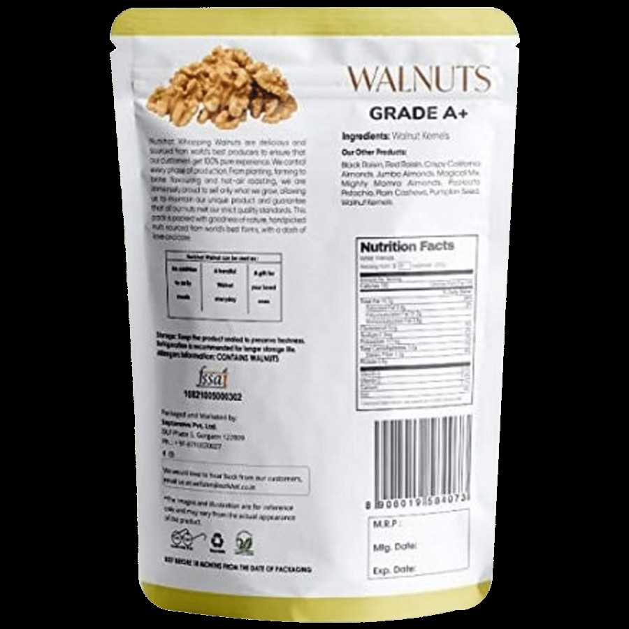 Nutkhat Organics Premium Walnuts Grade A+ Highest Grade - Rich In Omega 3 Fatty Acids