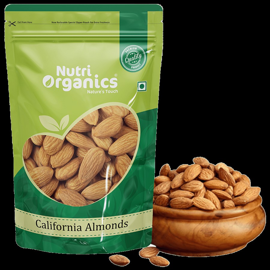 Nutri Organics California Almonds - 100% Natural