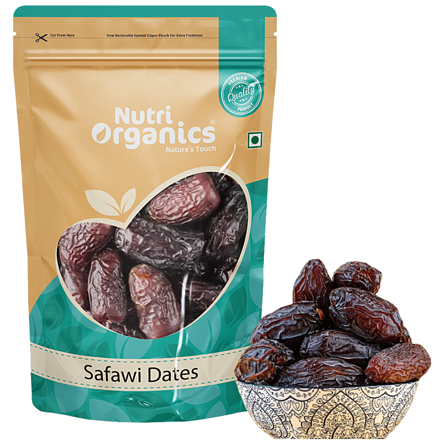 Nutri Organics Safawi/Kalmi Dates - Rich In Protein & Fibre