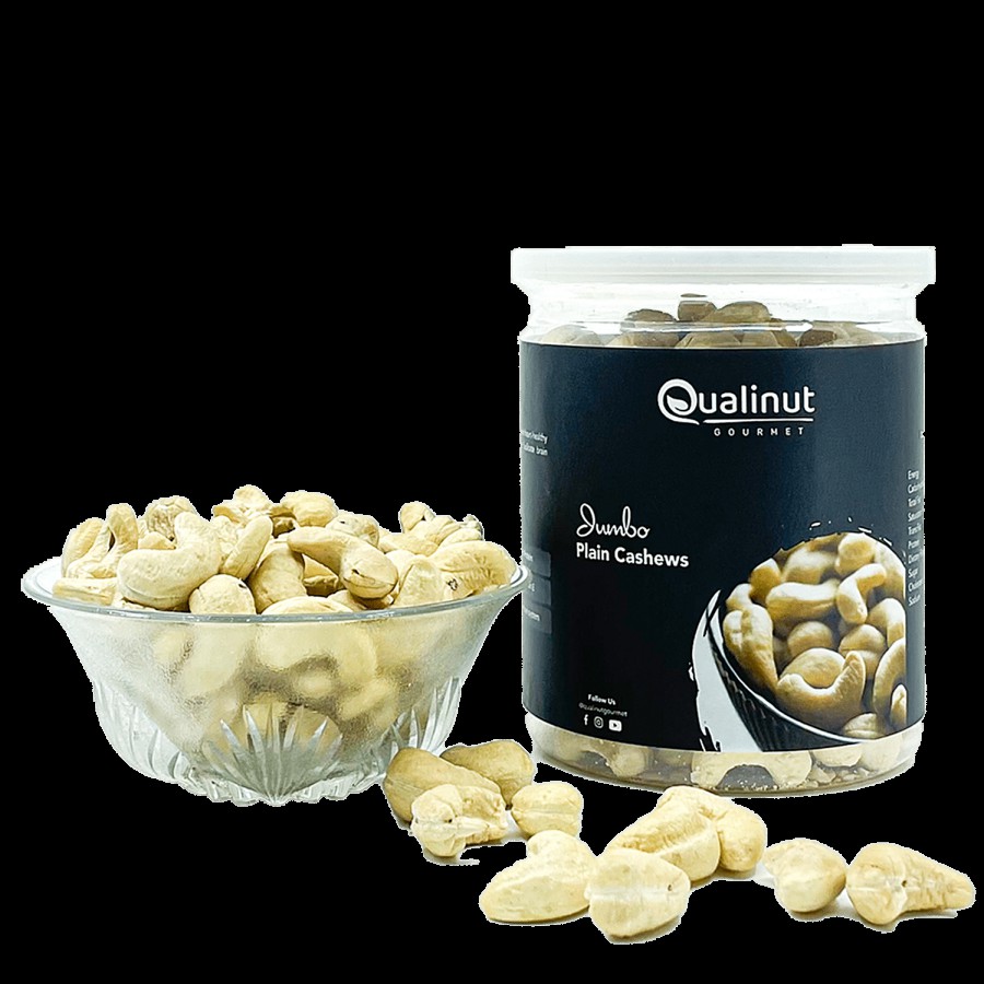 Qualinut Gourmet Jumbo Plain Cashews - High In Protein