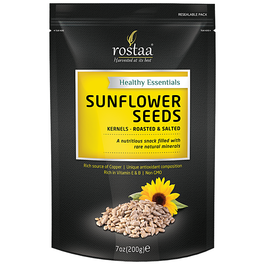 Rostaa Healthy Essentials Sunflower Seeds Kernels - Roasted & Salted