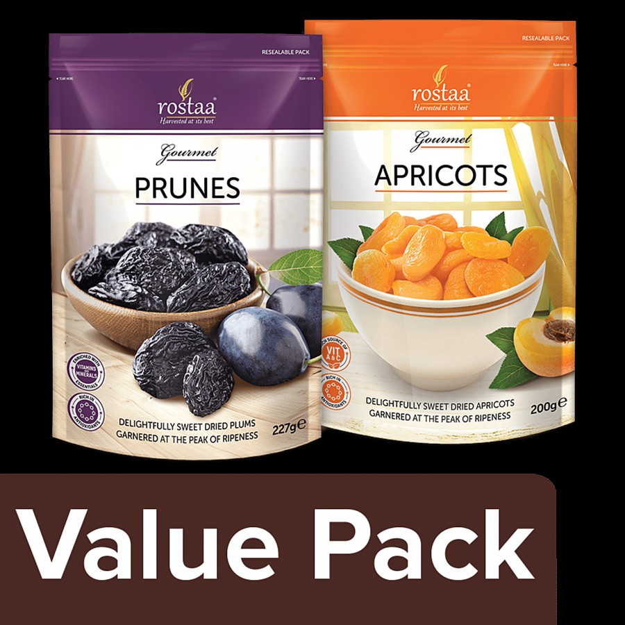 Rostaa Prunes 227 g + Apricots 200 g Pouch