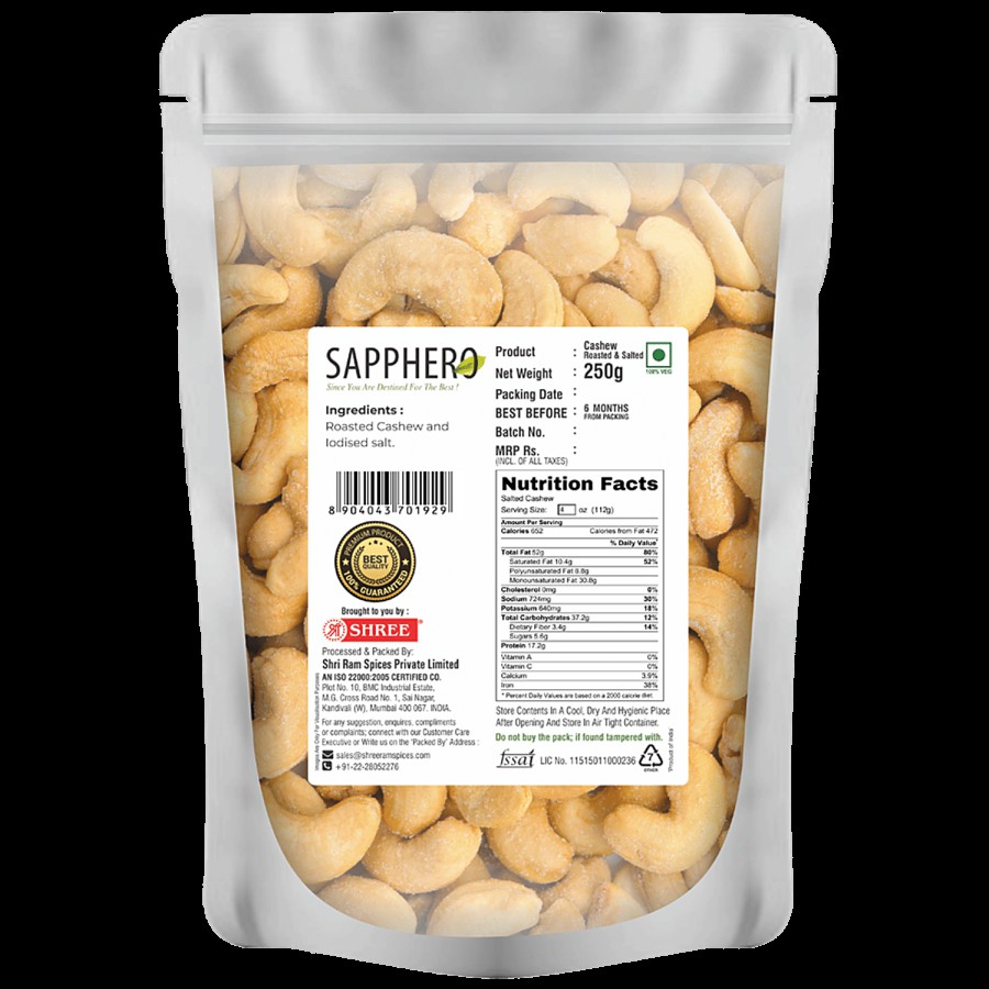 SAPPHERO Cashew - Roasted & Salted