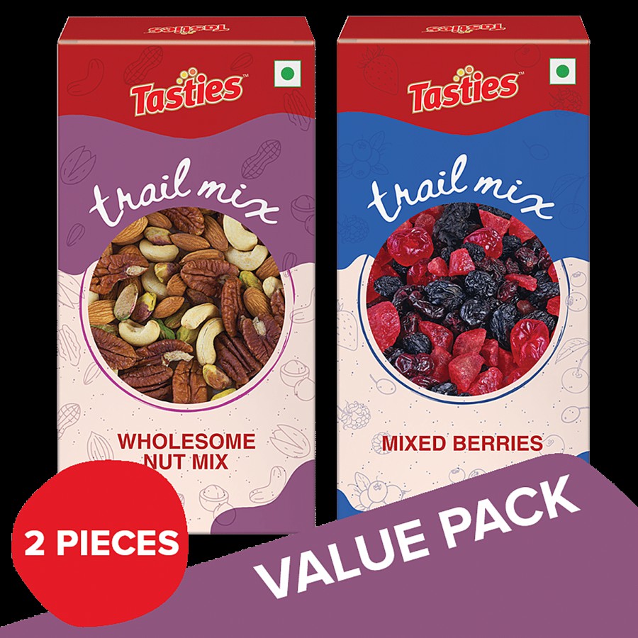 Tasties Trail Mix - Wholesome Nut Mix + Mixed Berries