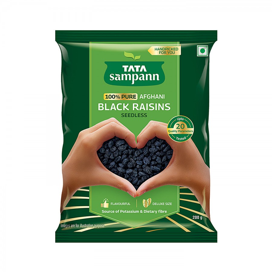 Tata Sampann 100% Pure Afghani Black Raisins - Seedless