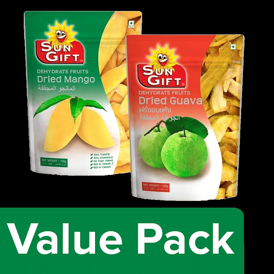 Tong Garden Sun Gift Dried Mango 150 g Pouch + Sun Gift Dried Guava 150 g Pouch