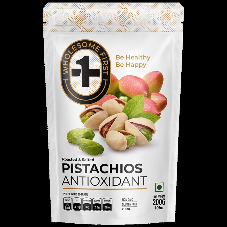 Wholesome First Roasted & Salted Pistachios - Rich In Antioxidants