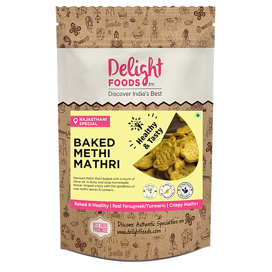 Delight Foods Baked Methi Mathri - Olive Oil Used