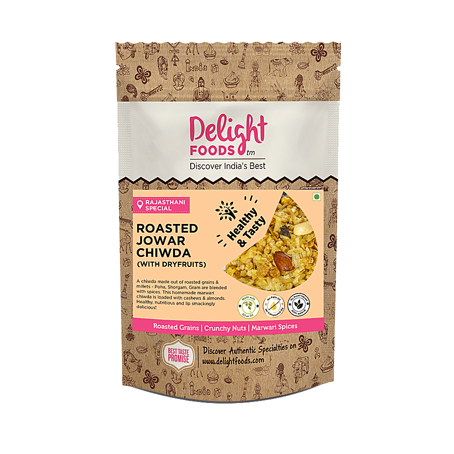 Delight Foods Roasted Poha Jowar Dry Fruits Chiwda In Olive oil