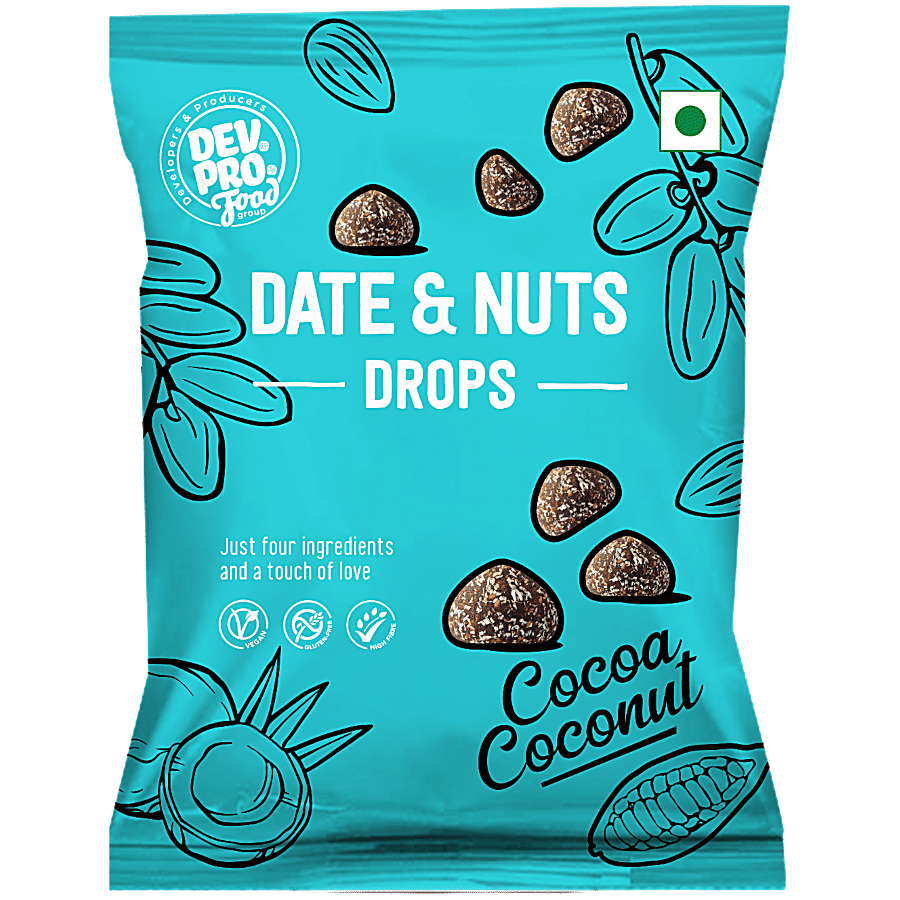 Dev. Pro. Food Group Date & Nuts Drops - Coconut Cocoa With Fibre Coating