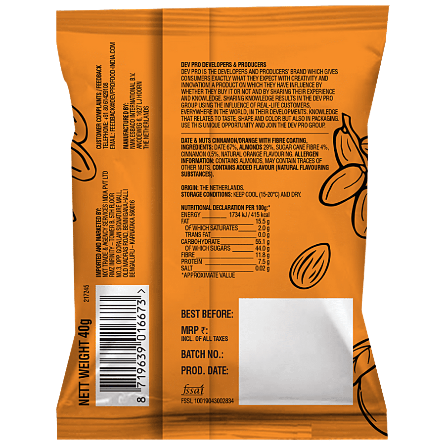 Dev. Pro. Food Group Date & Nuts Drops - Orange Cinnamon