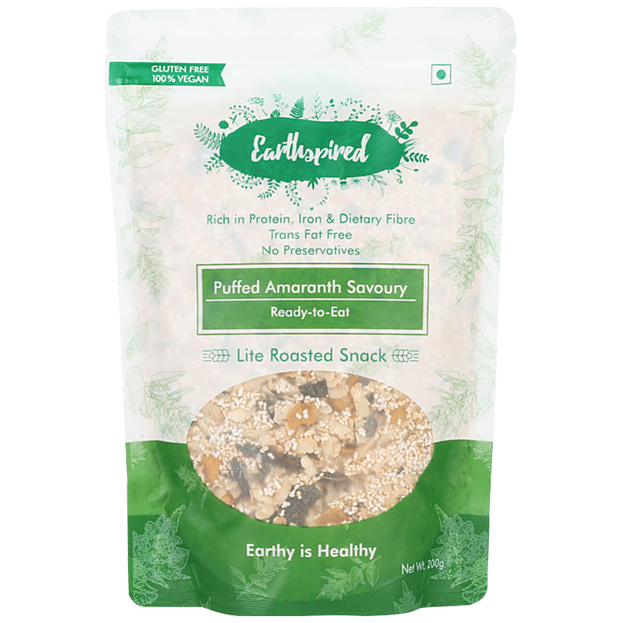 Earthspired Puffed Amaranth Savoury - Lite Roasted Snack