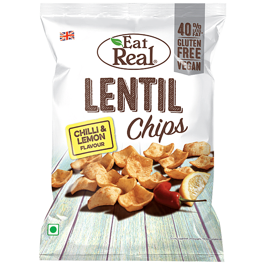 Eat Real Lentil Chips - Chilli & Lemon Flavour