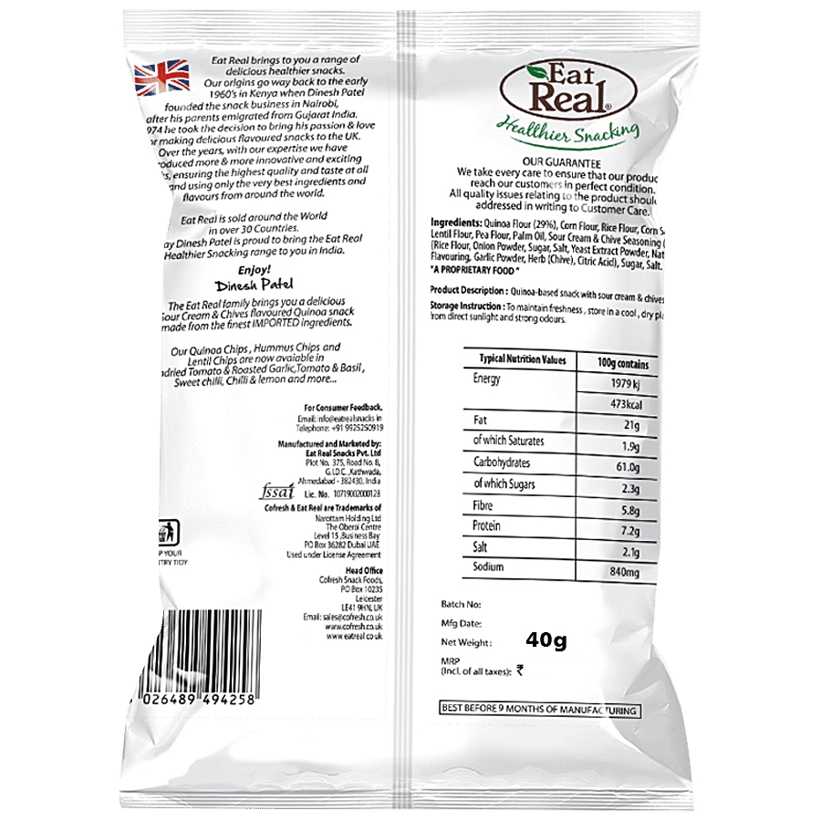 Eat Real Quinoa Chips - Sour Cream & Chives Flavour