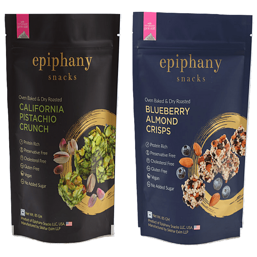 Epiphany Snacks Value Pack - Blueberry Almond Crisps + California Pistachio Crunch