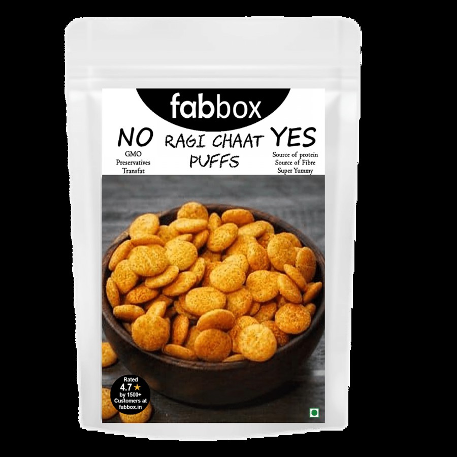 Fabbox Ragi Chaat Puff - Roasted Healthy Snack