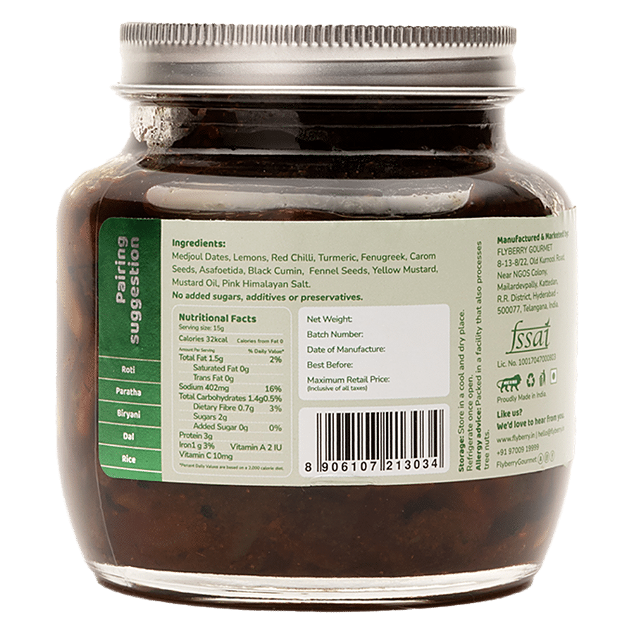 Flyberry Gourmet Date Pickle - Chilli Lemon