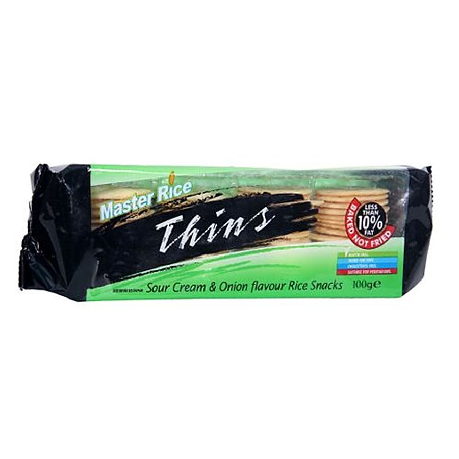 Master Rice Thins Flaour Rice Snacks - Sour Cream & Onion