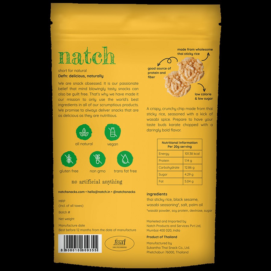 Natch Thai Rice Chips - Wasabi