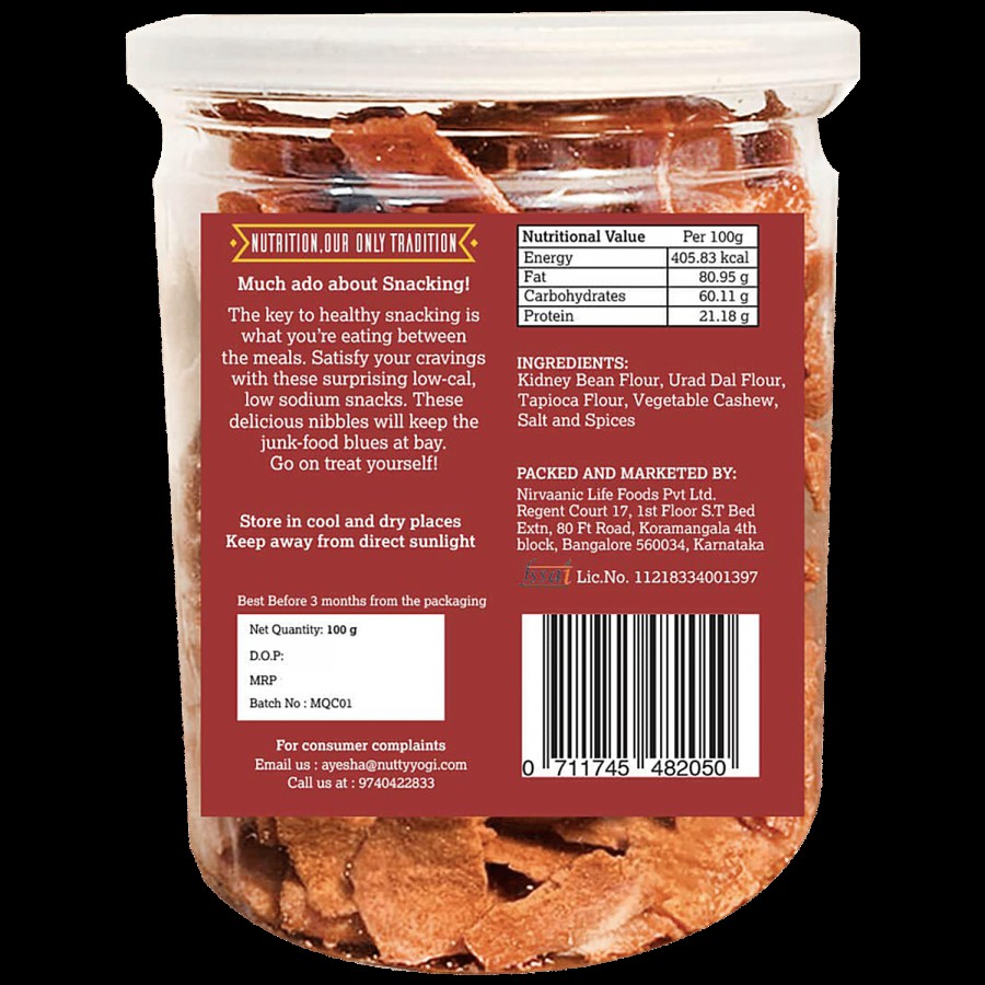 Nutty Yogi Spicy Red Bean Chips - Rich In Protein & Fibre