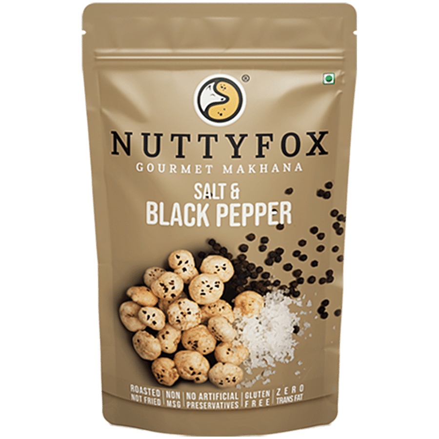 NuttyFox Gourmet Makhana - Salt & Black Pepper