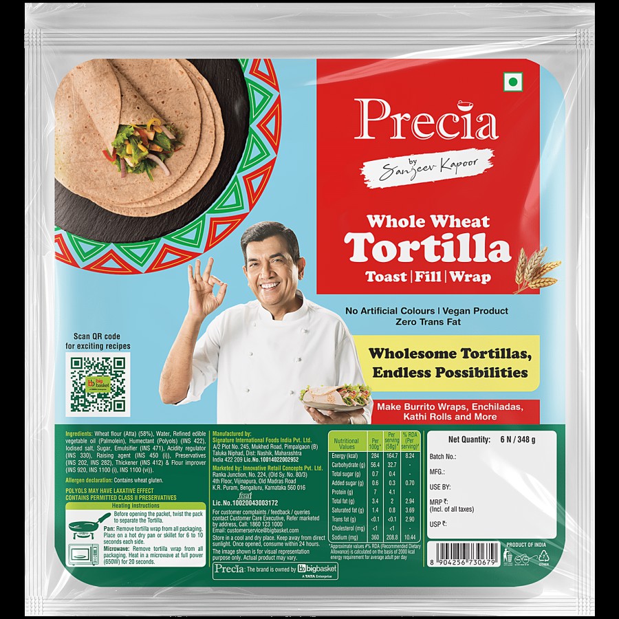 Precia Whole Wheat Tortilla Wrap