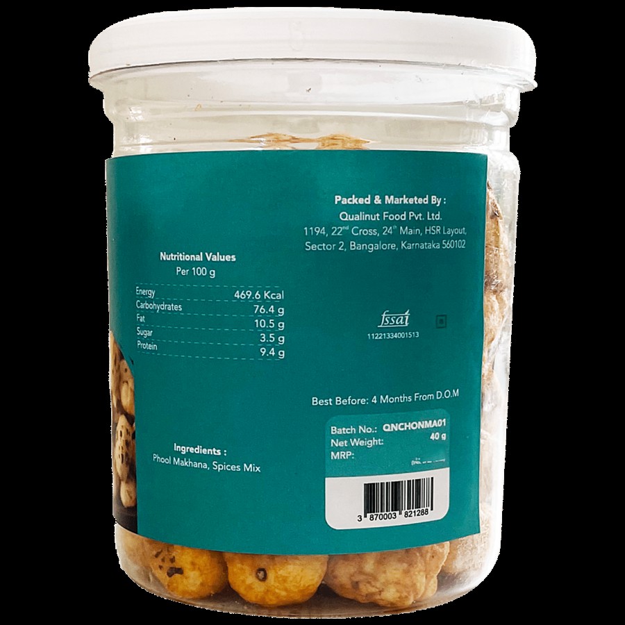 Qualinut Gourmet Chilli Onion Makhana - Fox Nut