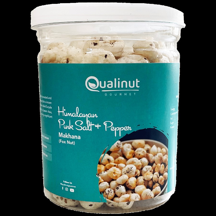 Qualinut Gourmet Himalayan Pink Salt & Pepper Makhana - Fox Nut