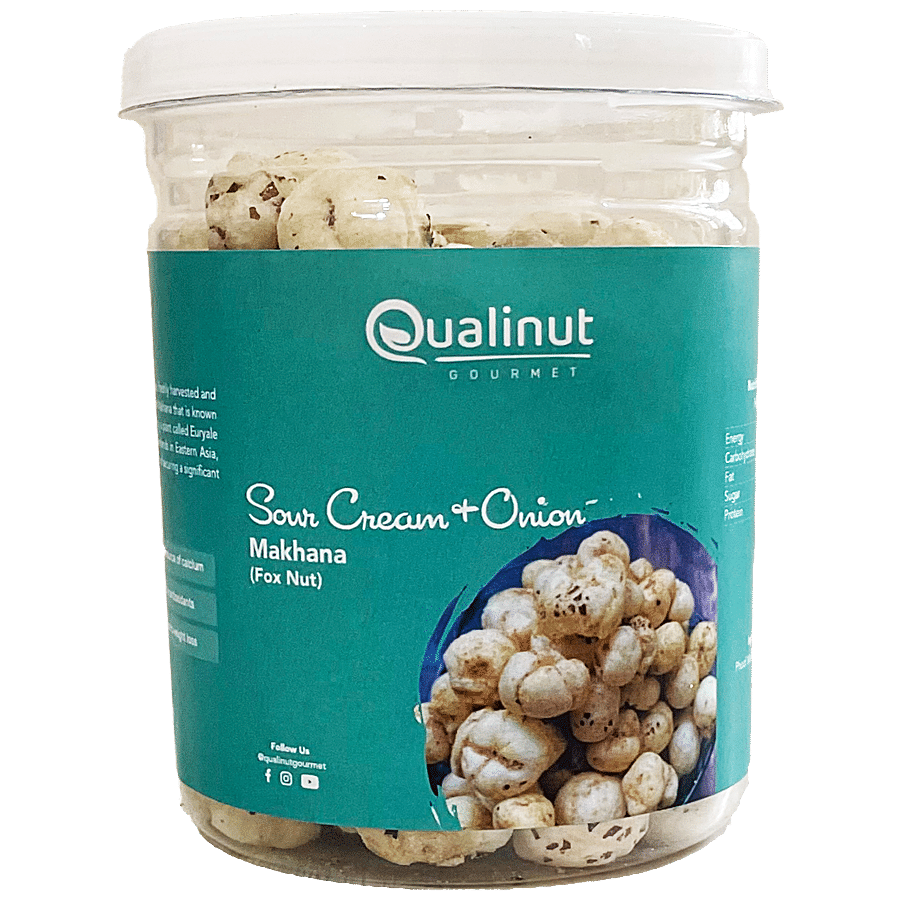 Qualinut Gourmet Sour Cream & Onion Makhana/Fox Nut - Rich In Fibre