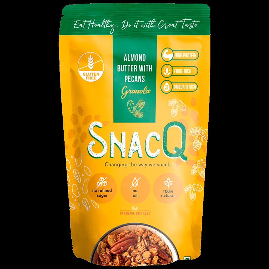 SnacQ Almond Butter With Pecans Granola - Gluten Free