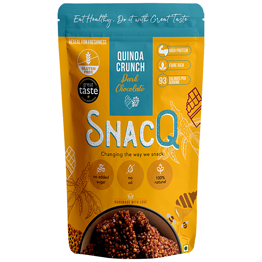 SnacQ Quinoa Crunch Dark Chocolate - 100% Natural