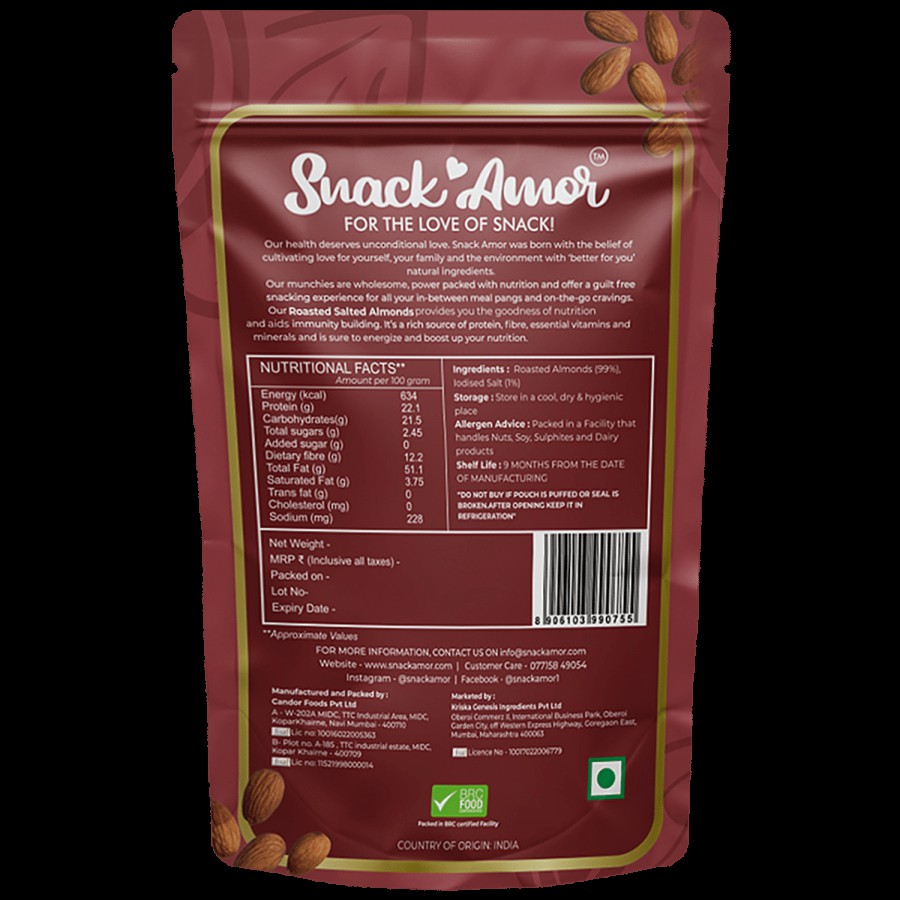 SnackAmor Almonds - Roasted & Salted