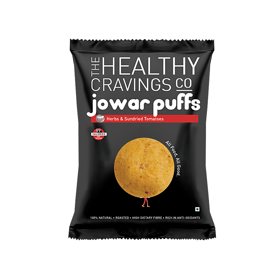 The Healthy Cravings Co. Roasted Jowar Puffs - Herbs & Sundried Tomatoes