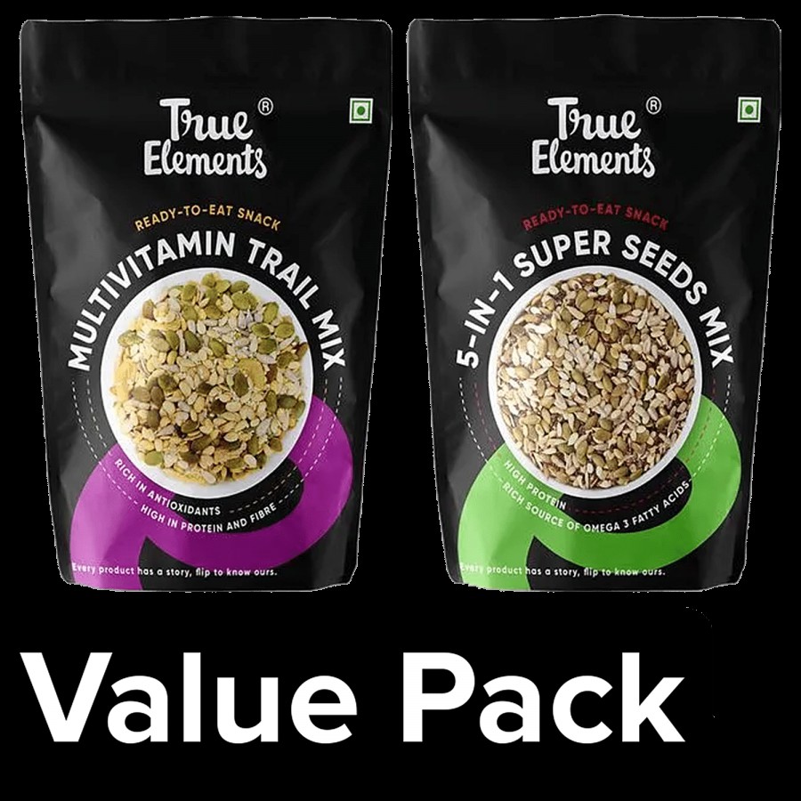 True Elements Multivitamin Trail Mix + 5-in-1 Super Seeds Mix (each 250 g)