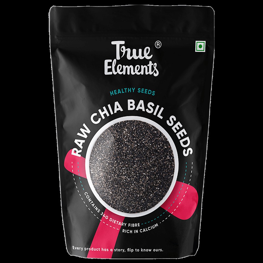 True Elements Premium Raw Chia Basil Seeds - Premium Chia Basil Seeds for Eating