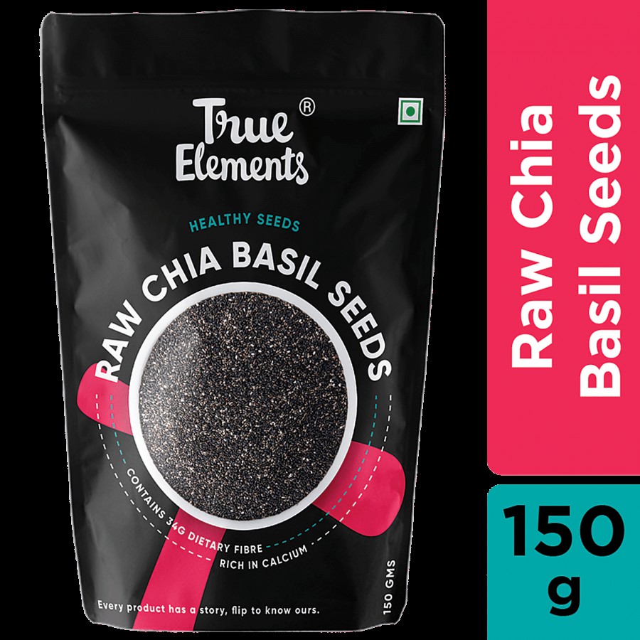 True Elements Premium Raw Chia Basil Seeds - Premium Chia Basil Seeds for Eating