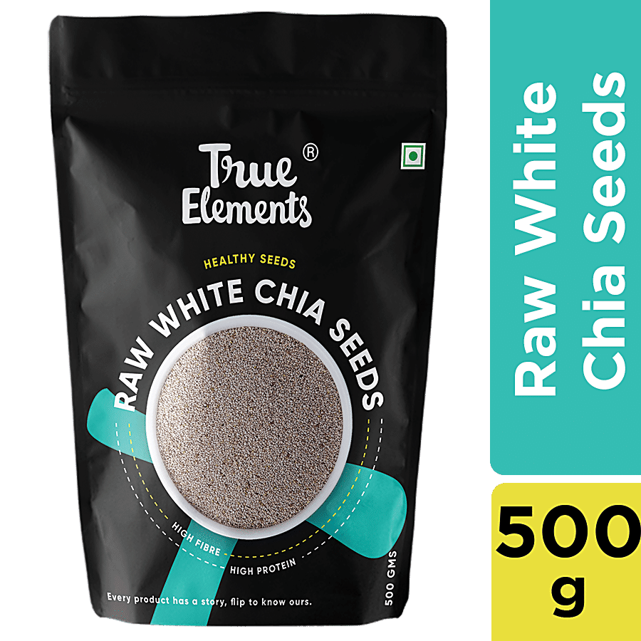 True Elements Raw White Chia Seeds - Premium Raw White Chia Seeds for Eating