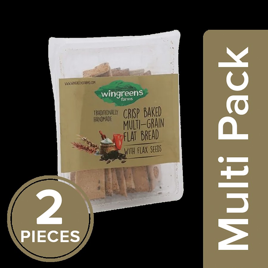 Wingreens Farms Crispy Baked Multi-grain Flat Bread - With Flax Seeds