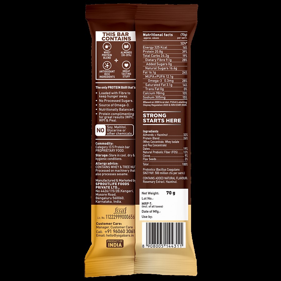 Yoga Bar 20g Protein Bar - Hazelnut